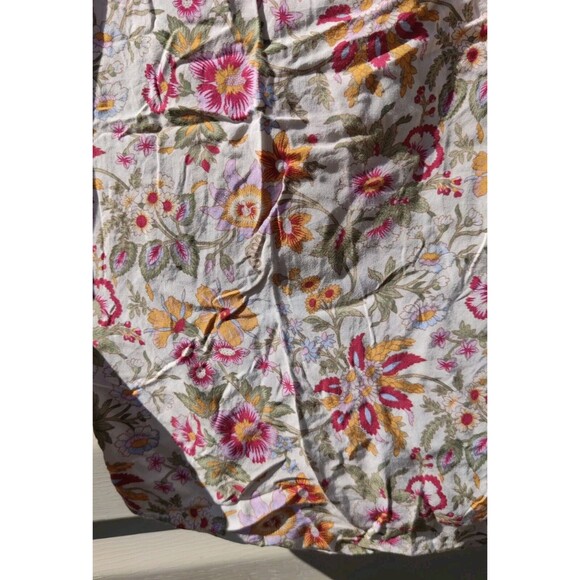 Marina Luna Womans Top Blouse Fall Floral Size Small S Thin Cream Yellow Autumn - Picture 6 of 10